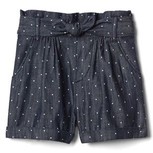 NWT Baby Gap Polka Dot Dark Chambray Shorts